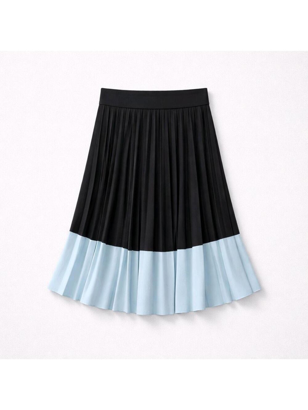 Athleta Women's Swing Forward Pleated Skirt Pull On Black Teal Size Medium - Picture 2 of 5